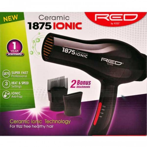 Red by Kiss Ceramic 1875 Ionic Blow Dryer